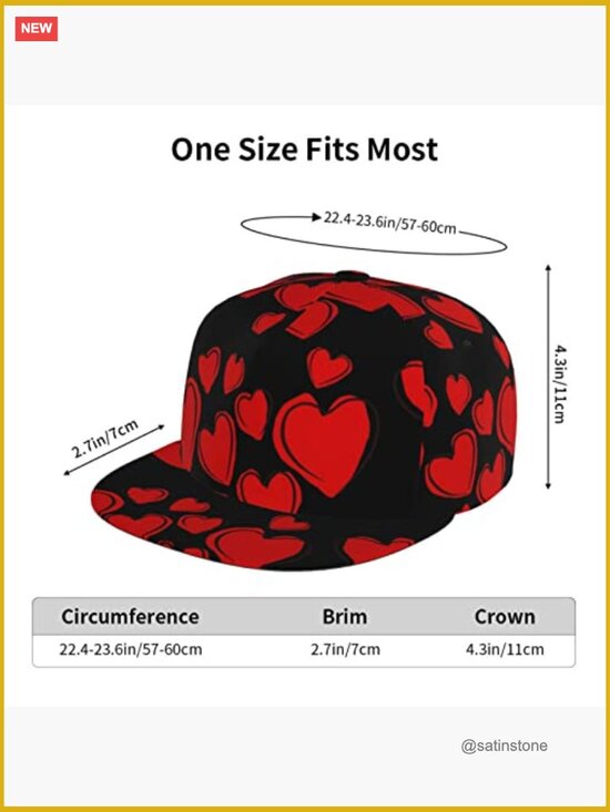 Adjustable Baseball Cap with Heart Pattern - Lightweight Polyester - Unisex main image 4